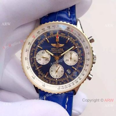 Breitling Navitimer 43mm Men Watch Blue Dial Two Tone